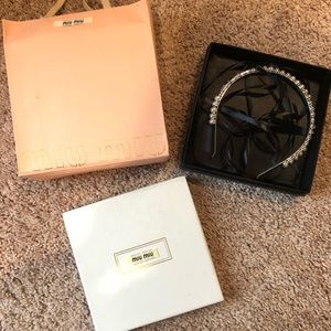 Miumiu crystal pearl headband